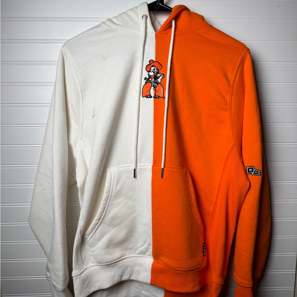 Bold Orange and White Two-Tone Sweater Oklahoma state university